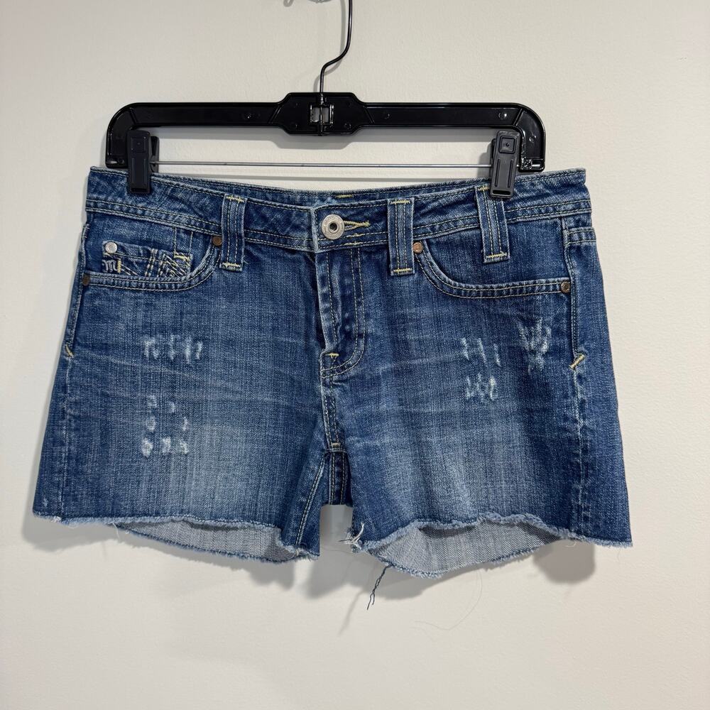 Miss Me Womens Cut Off Blue Jean Denim Shorts Distressed Size 30/8 Cotton